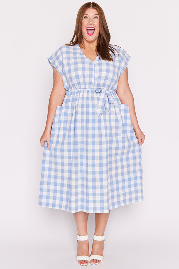 Georgie Blue Gingham Dress – Little Party Dress
