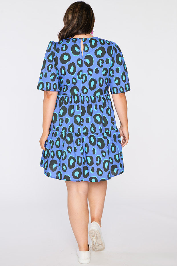 Isadora Electric Blue Leopard Dress – Little Party Dress