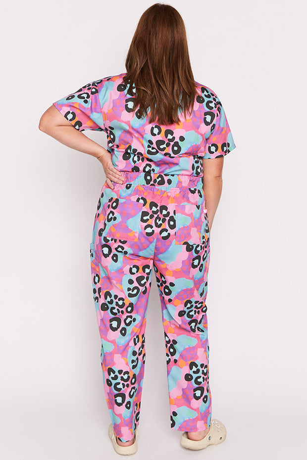 Cristina Inky Leopard Scrub Pant – Inky Leopard wide leg pants