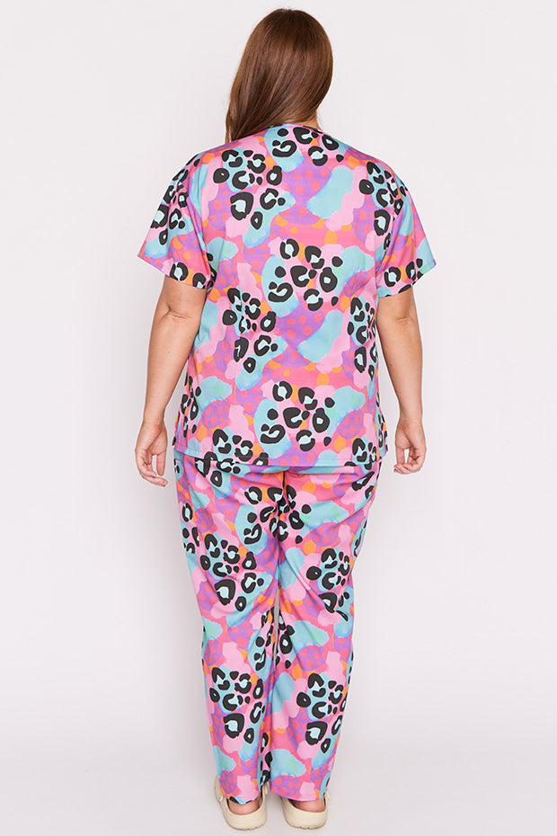 Meredith Inky Leopard Scrub Top – Inky Leopard top