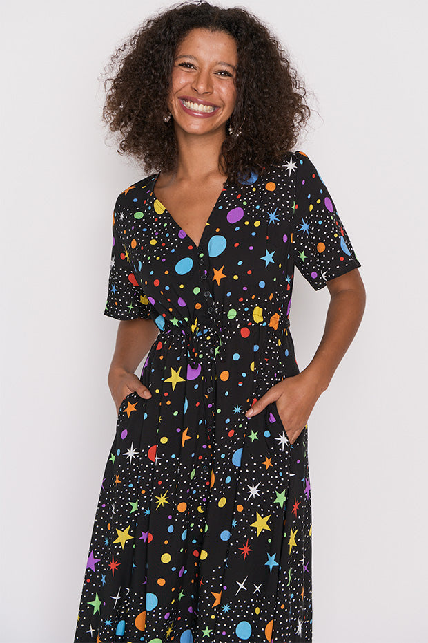 Michelle Galaxy Dress – Galaxy midi dress