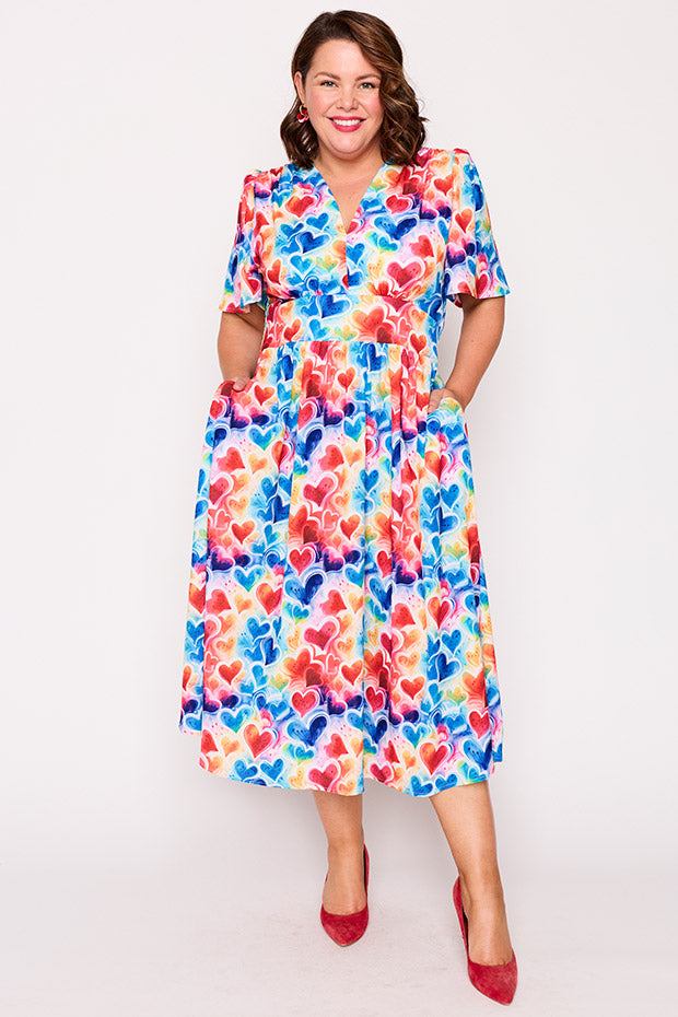 Imogen Bright Hearts Dress – Bright Hearts midi dress