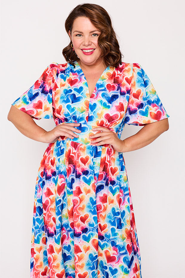 Imogen Bright Hearts Dress – Bright Hearts midi dress