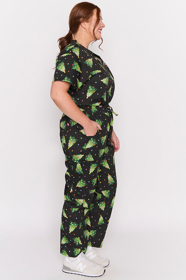 Cristina Christmas Tree Scrub Pant – Christmas Tree wide leg pants