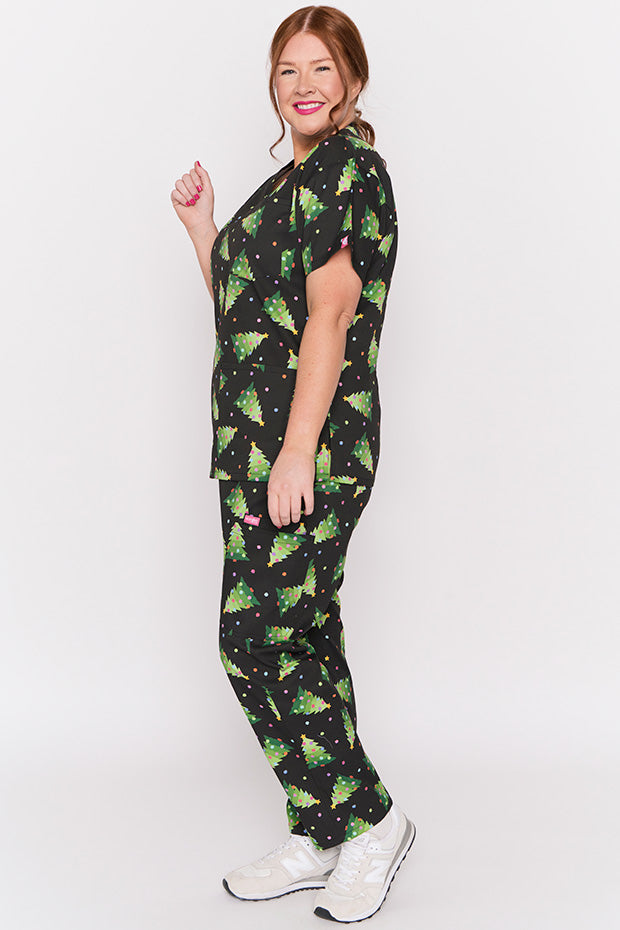 Meredith Christmas Tree Scrub Top – Christmas Tree top