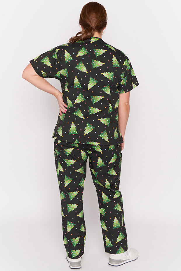 Meredith Christmas Tree Scrub Top – Christmas Tree top