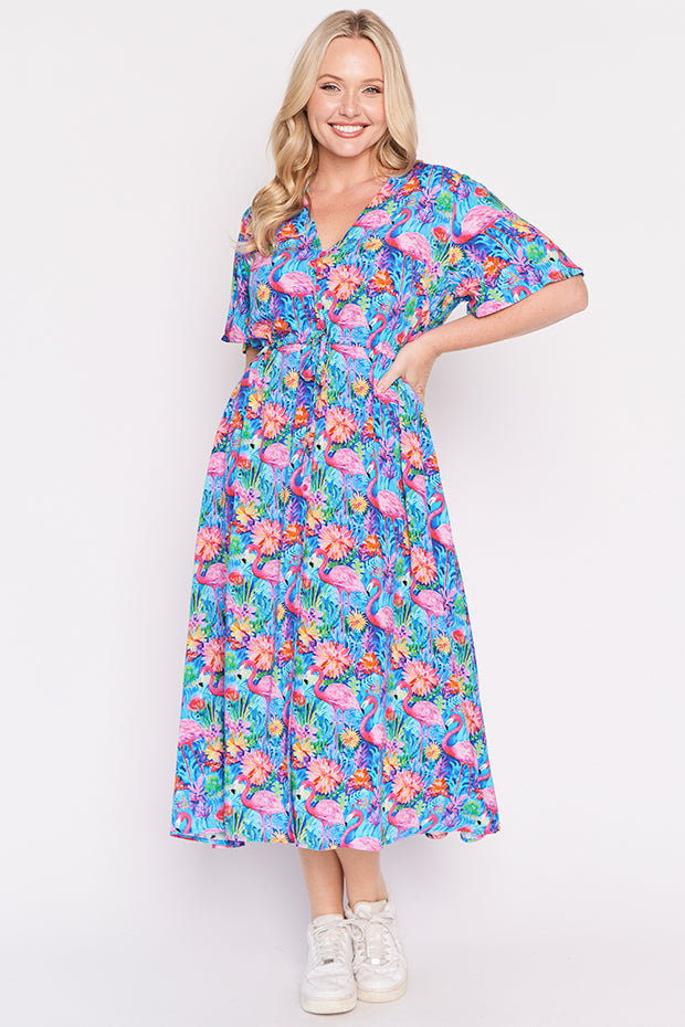 Michelle Flamingo Oasis Dress – Flamingo Oasis midi dress