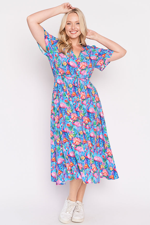 Michelle Flamingo Oasis Dress – Flamingo Oasis midi dress