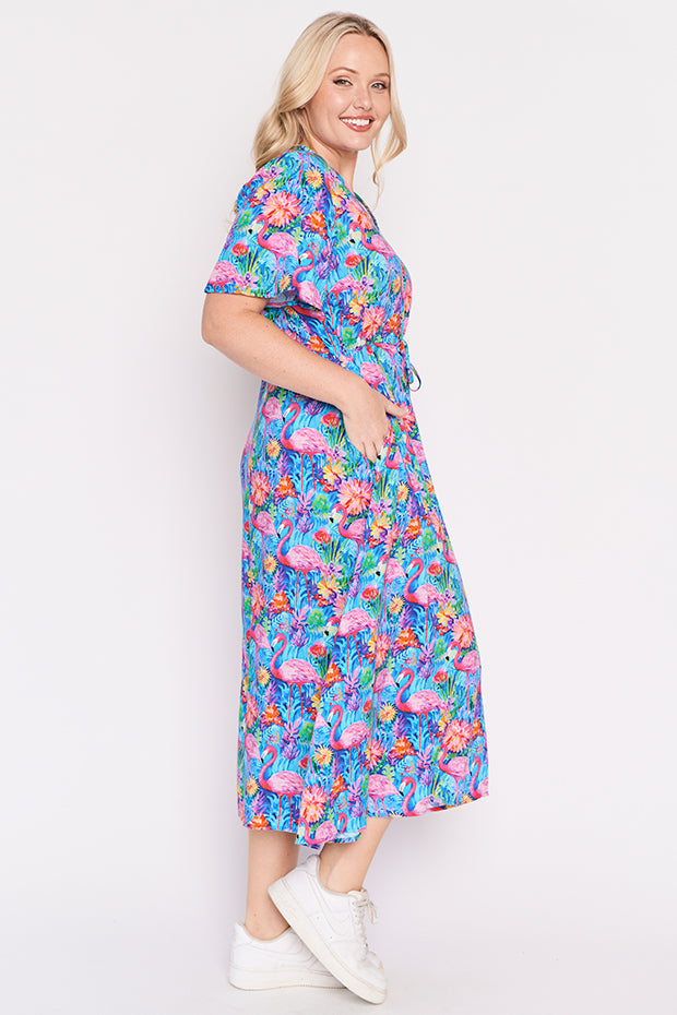 Michelle Flamingo Oasis Dress – Flamingo Oasis midi dress