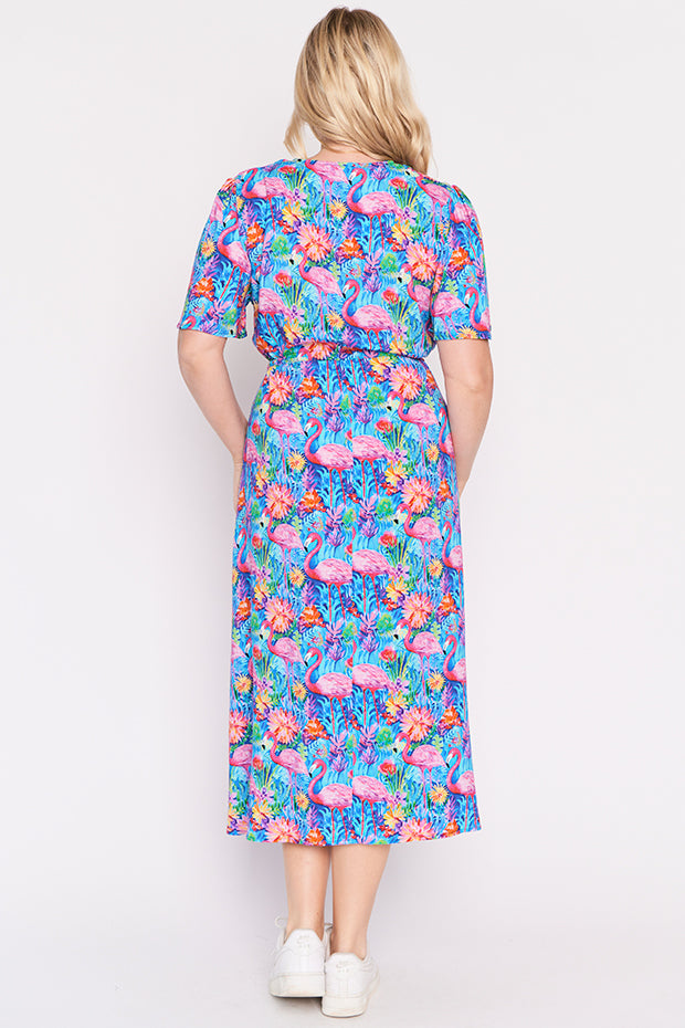 Michelle Flamingo Oasis Dress – Flamingo Oasis midi dress