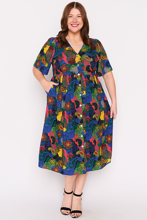 Xena Winter Tapestry Dress – Winter Tapestry midi dress