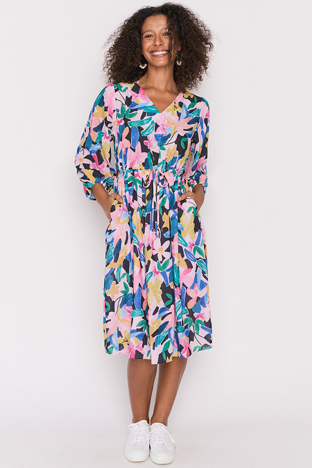 Carter Colour Block Garden Dress – Colour Block Garden knee length dress