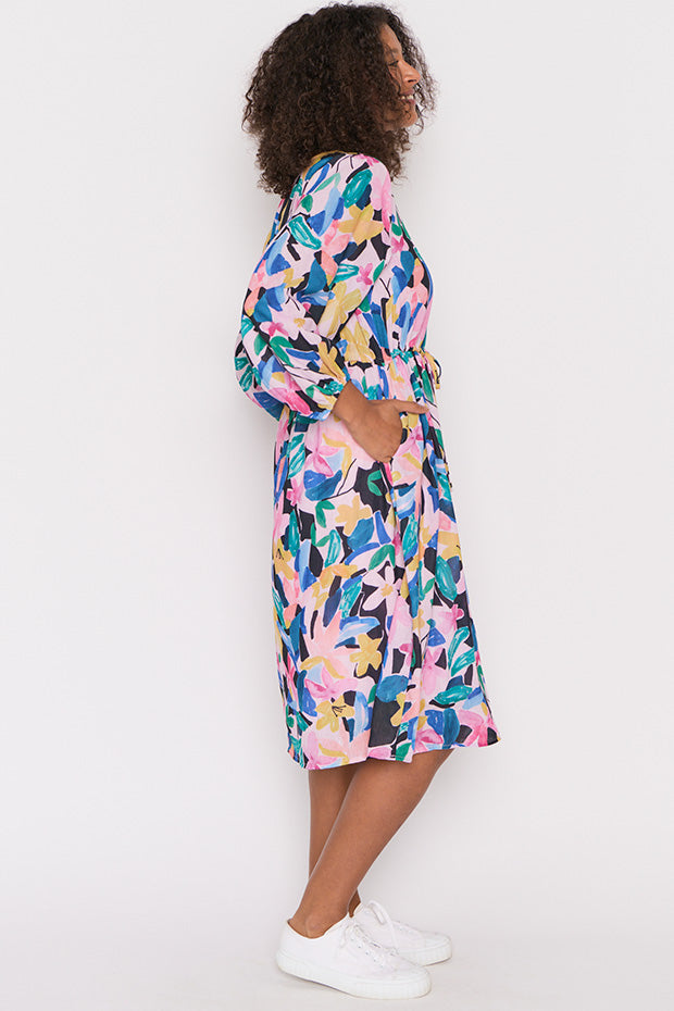 Carter Colour Block Garden Dress – Colour Block Garden knee length dress