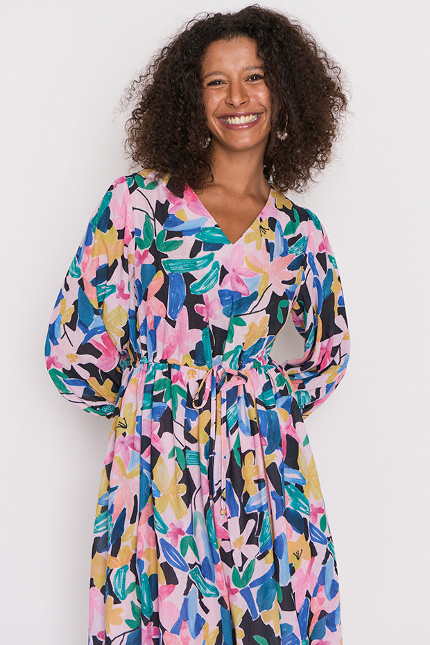 Carter Colour Block Garden Dress – Colour Block Garden knee length dress