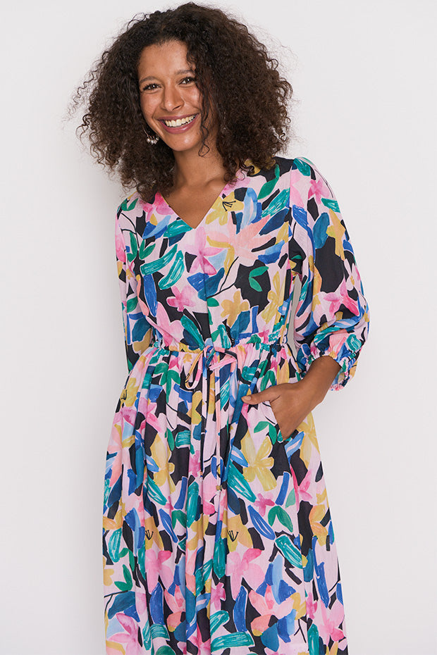 Carter Colour Block Garden Dress – Colour Block Garden knee length dress