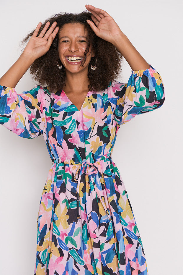Carter Colour Block Garden Dress – Colour Block Garden knee length dress