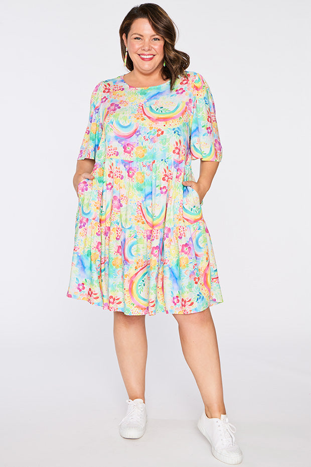 Izzie Rainbow Garden Dress – Rainbow Garden mini dress