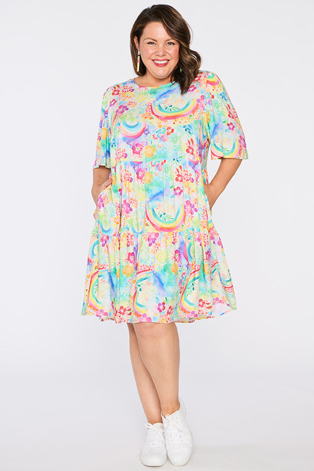 Izzie Rainbow Garden Dress – Rainbow Garden mini dress