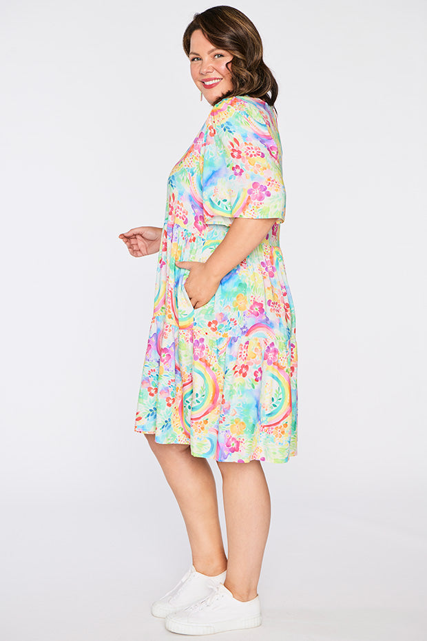 Izzie Rainbow Garden Dress – Rainbow Garden mini dress