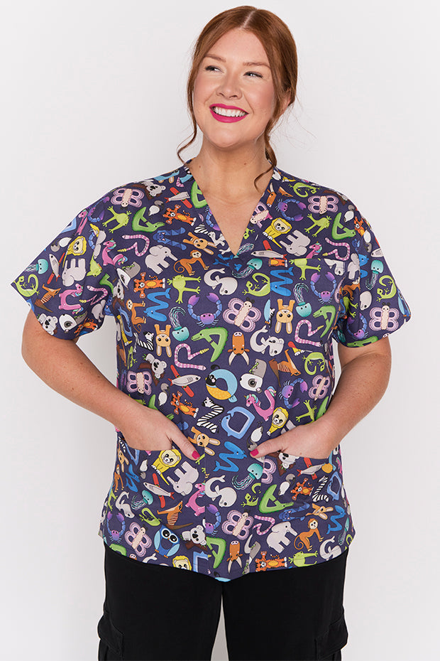 Meredith Alpha Animals Scrub Top – Alpha Animals top
