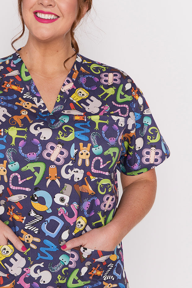 Meredith Alpha Animals Scrub Top – Alpha Animals top