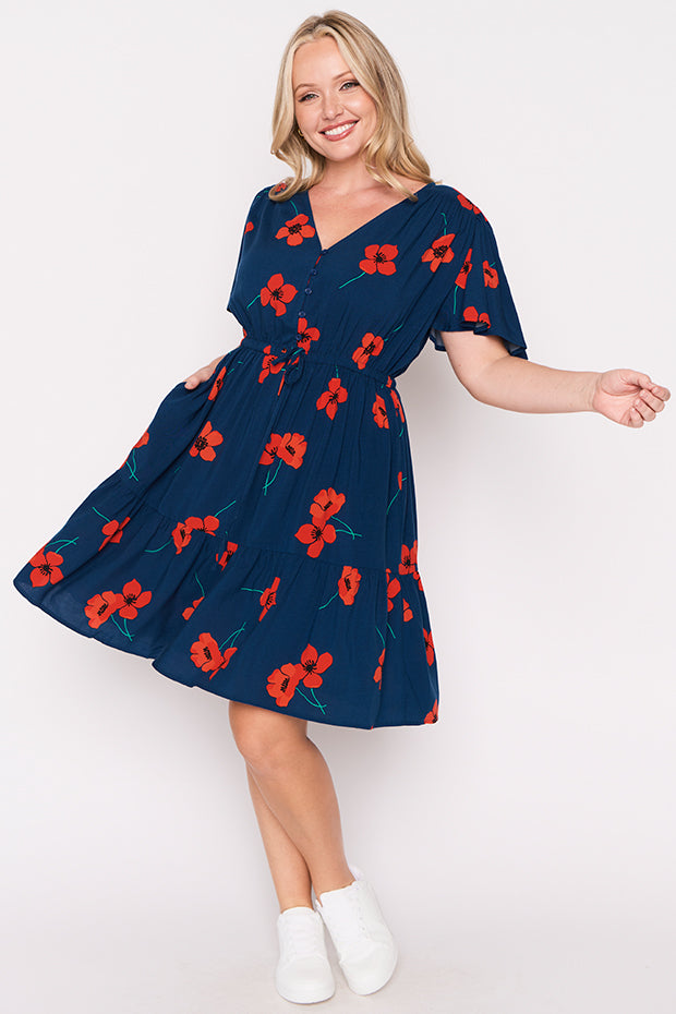 Remi Red Poppy Fields Dress