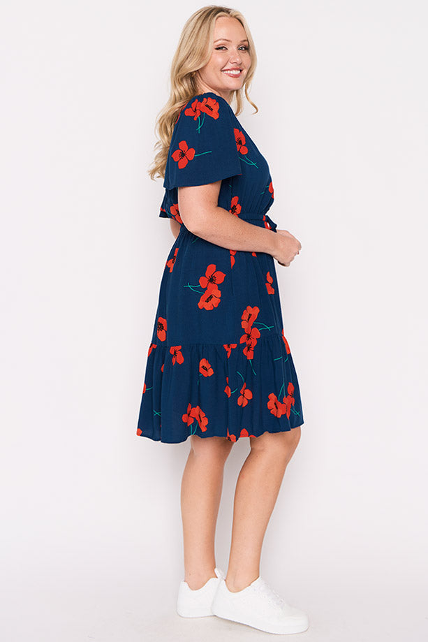 Remi Red Poppy Fields Dress – Red Poppy Fields knee length dress