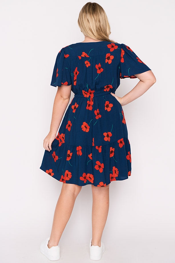 Remi Red Poppy Fields Dress – Red Poppy Fields knee length dress