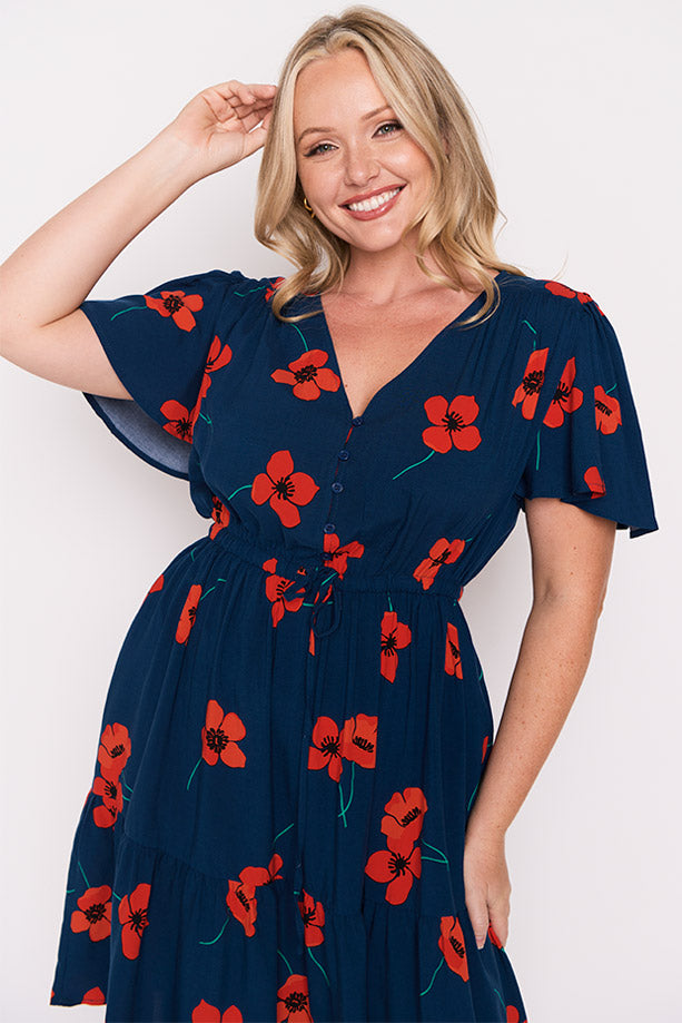 Remi Red Poppy Fields Dress
