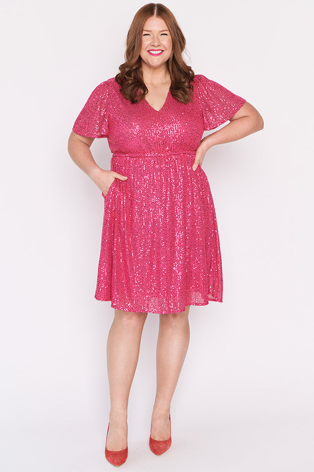 Angelica Pink Sequins Dress – Pink Sequins sequin dress