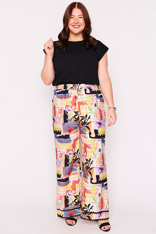 Mariah Framed Flora Pant – Framed Flora wide leg pants