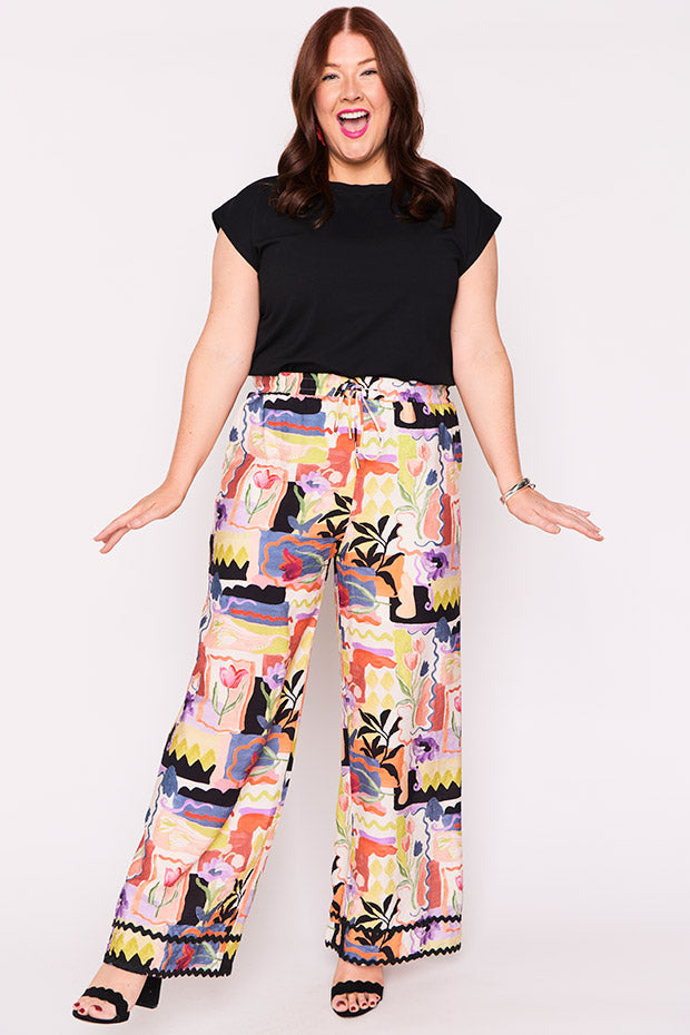 Mariah Framed Flora Pant – Framed Flora wide leg pants