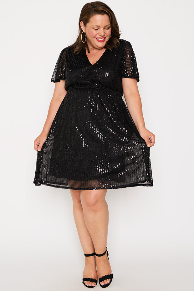Angelica Black Sequins Dress – Black Sequins sequin dress