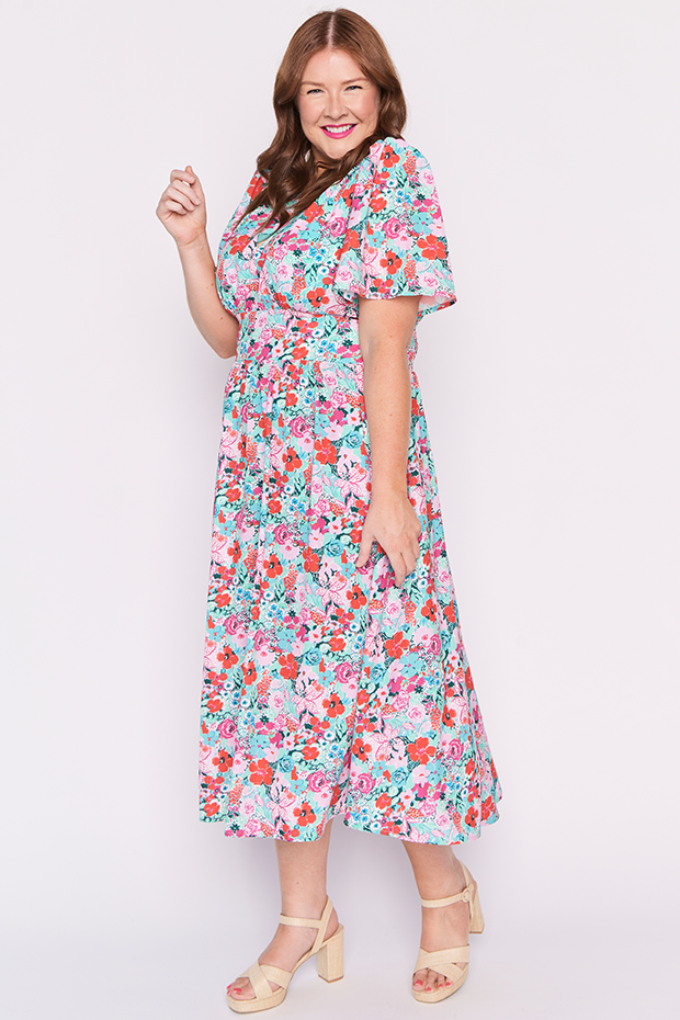 Imogen Pops of Red Dress – Pops of Red midi dress