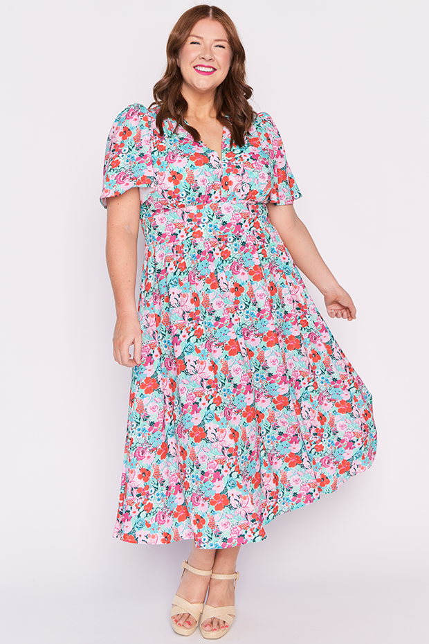 Imogen Pops of Red Dress – Pops of Red midi dress