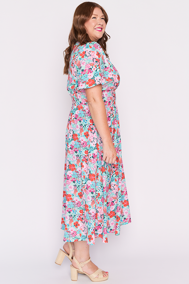 Imogen Pops of Red Dress – Pops of Red midi dress