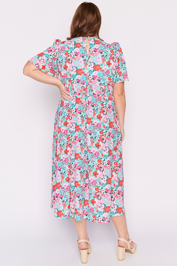 Imogen Pops of Red Dress – Pops of Red midi dress
