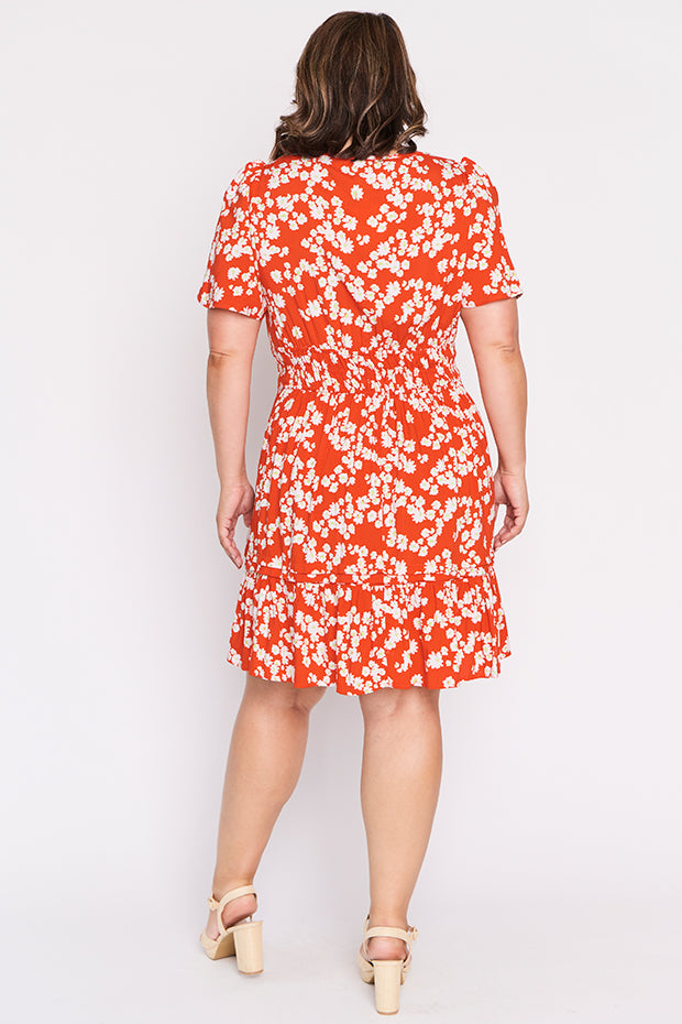 Layla Red Petal Whimsy Dress – Red Petal Whimsy midi dress