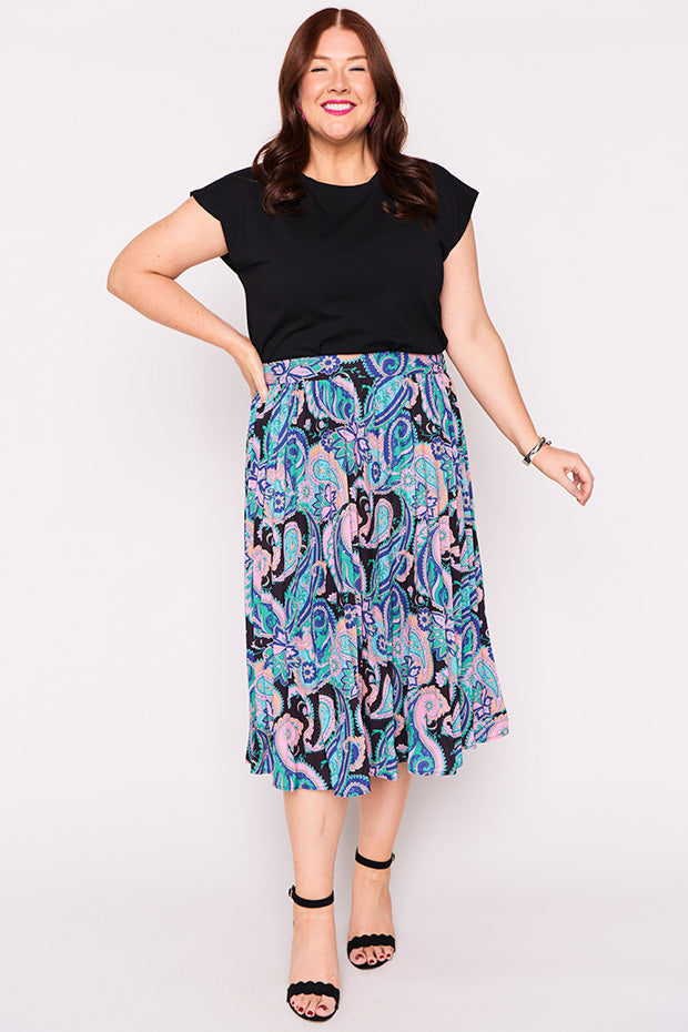 Kansas French Paisley Skirt – French Paisley midi skirt