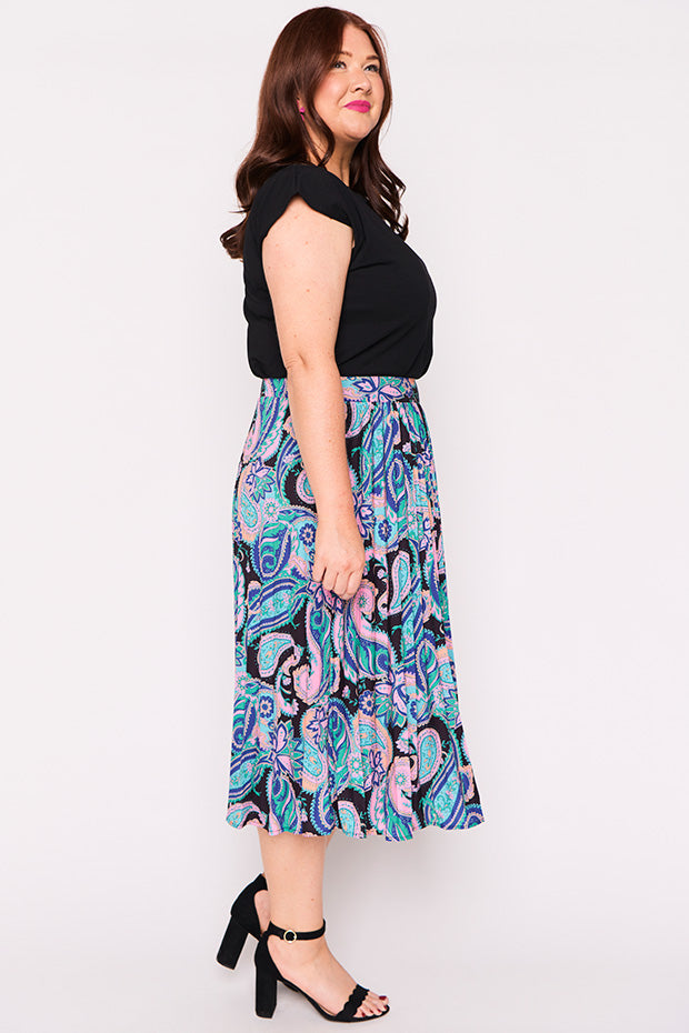 Kansas French Paisley Skirt – French Paisley midi skirt