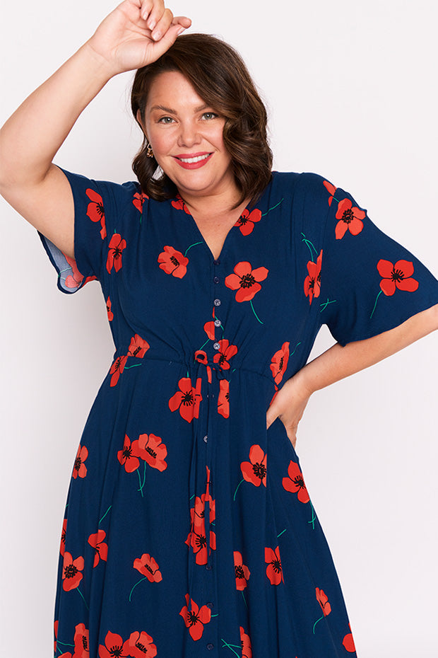 Michelle Red Poppy Fields Dress