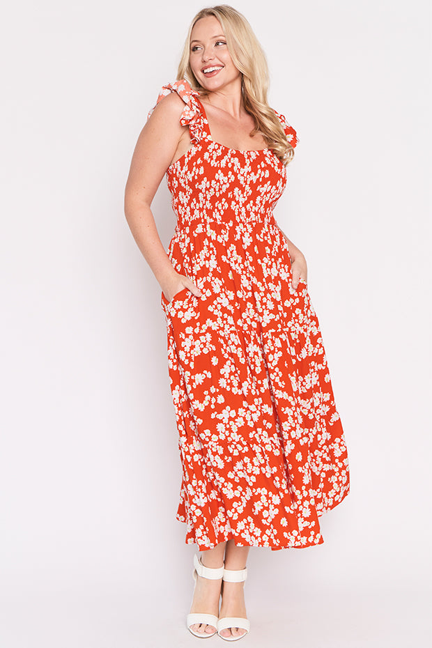 Farah Red Petal Whimsy Dress – Red Petal Whimsy maxi dress