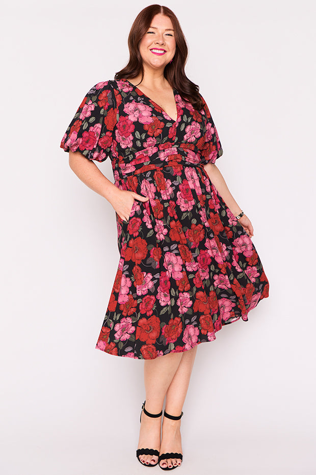 Rowan Delicate Petal Dress – Delicate Petal midi dress