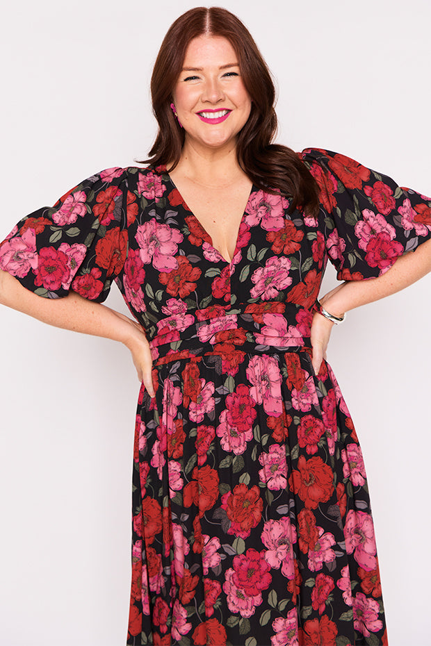 Rowan Delicate Petal Dress – Delicate Petal midi dress