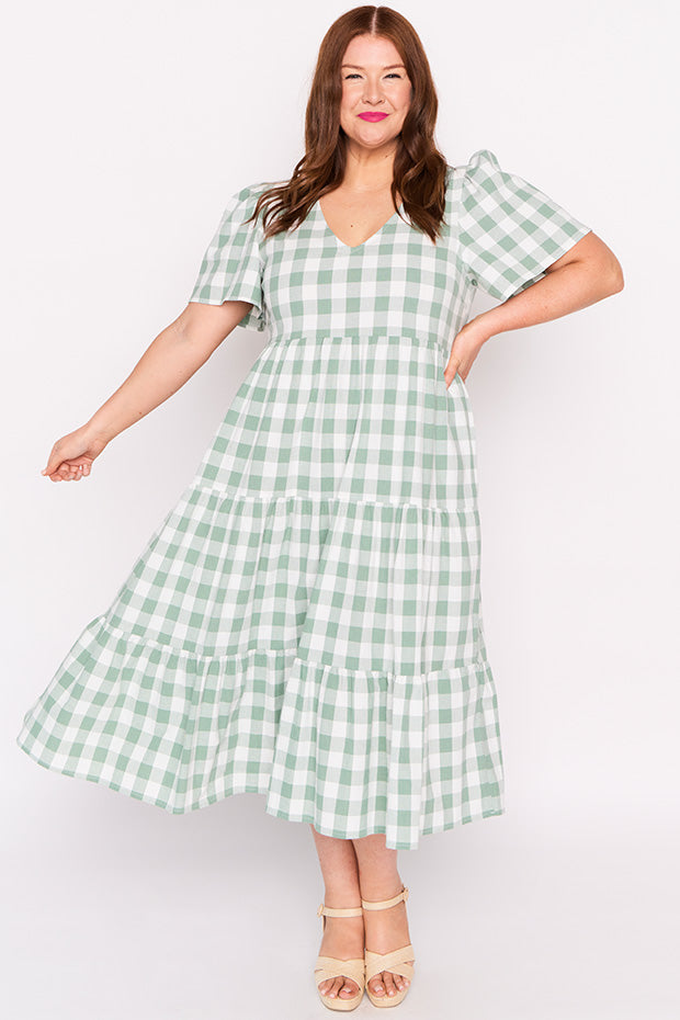 Percy Sage Gingham Dress – Sage Gingham mini dress