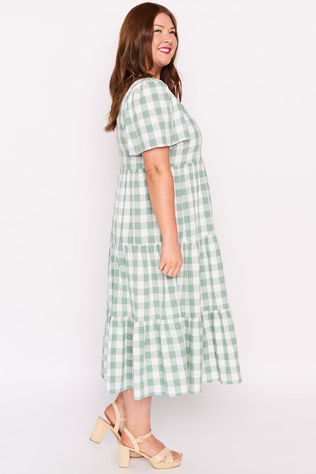 Percy Sage Gingham Dress – Sage Gingham mini dress