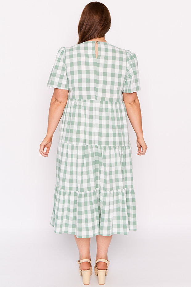 Percy Sage Gingham Dress – Sage Gingham mini dress