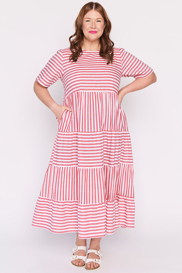 Alani Red Stripe Dress – Red Stripe maxi dress