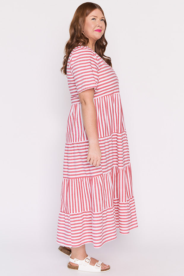 Alani Red Stripe Dress – Red Stripe maxi dress
