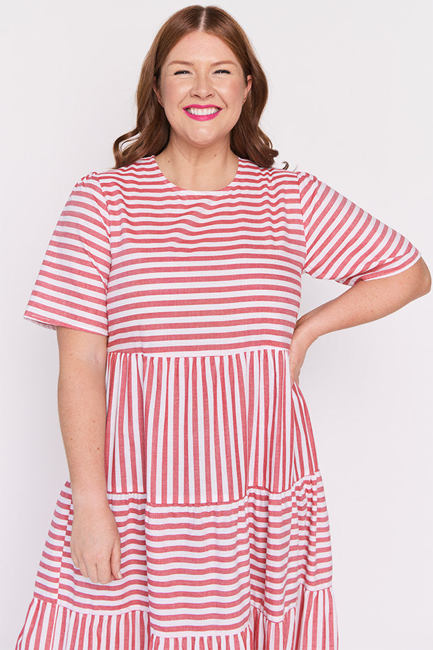 Alani Red Stripe Dress – Red Stripe maxi dress